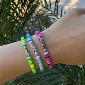 HANDMADE gold plated evil eye bracelet